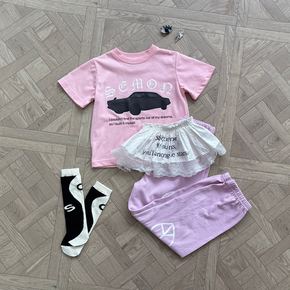 【PINK】CAR T×PAINT PANTS
