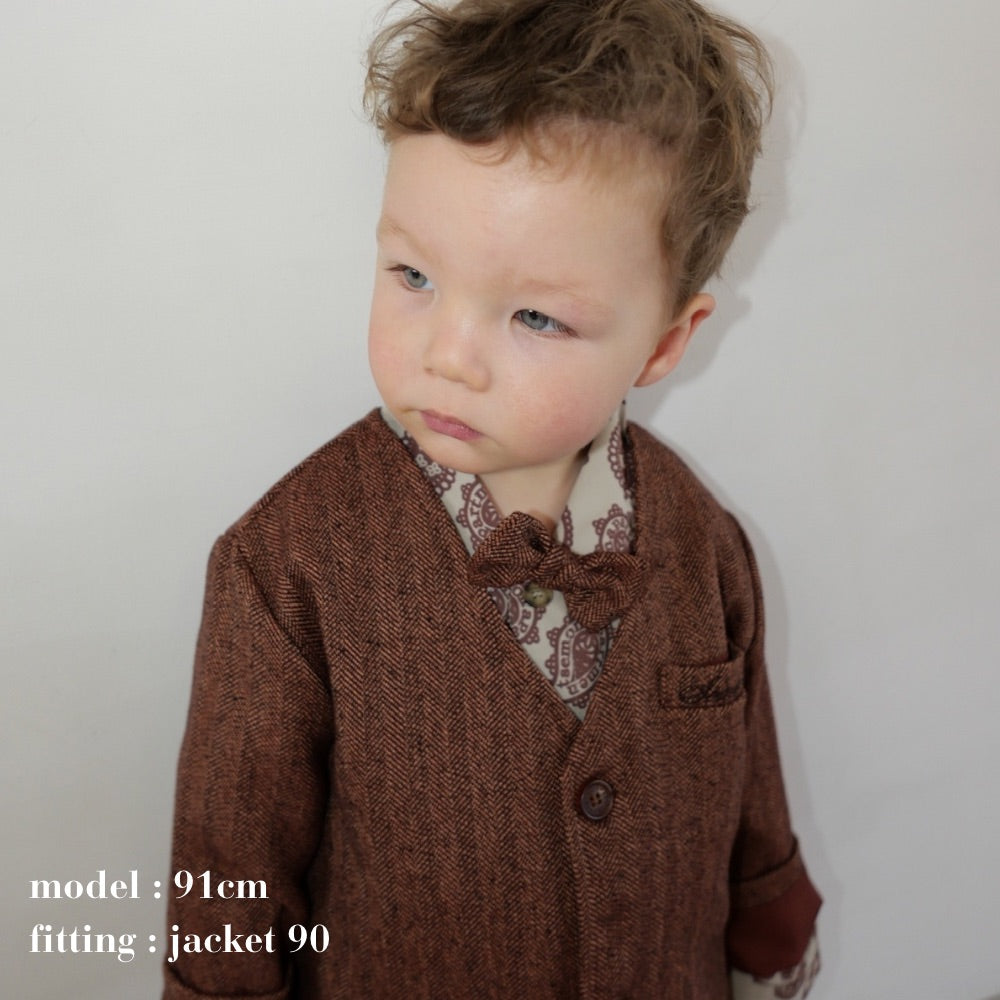 HERRINGDONE TWEED JACKET & BOW TIE SET