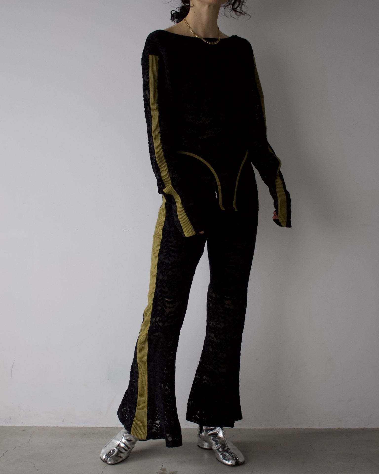 Velour Lace Flare Pants