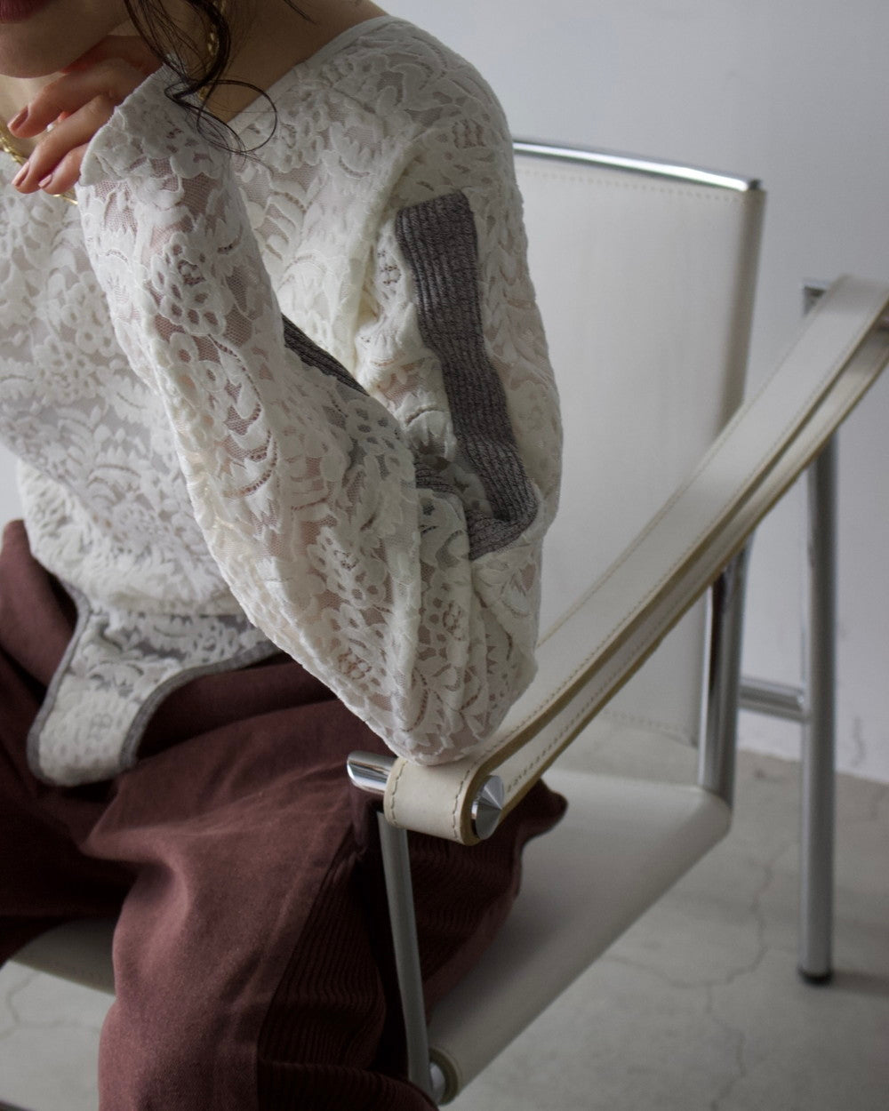 Denim Side Rib Wide Pants