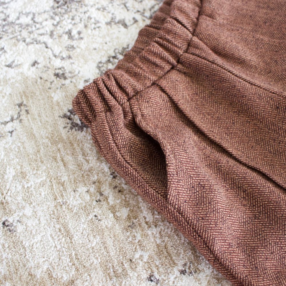 HERRINGDONE TWEED PANTS