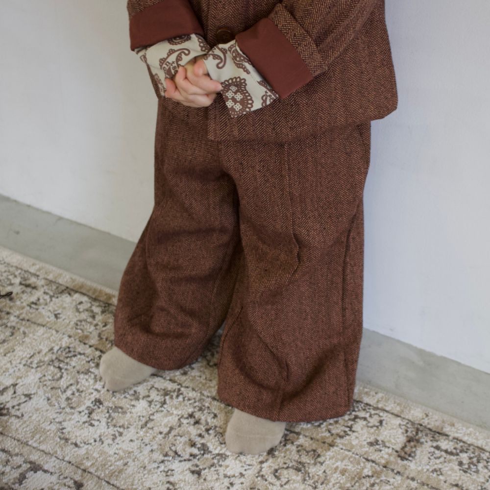 HERRINGDONE TWEED PANTS
