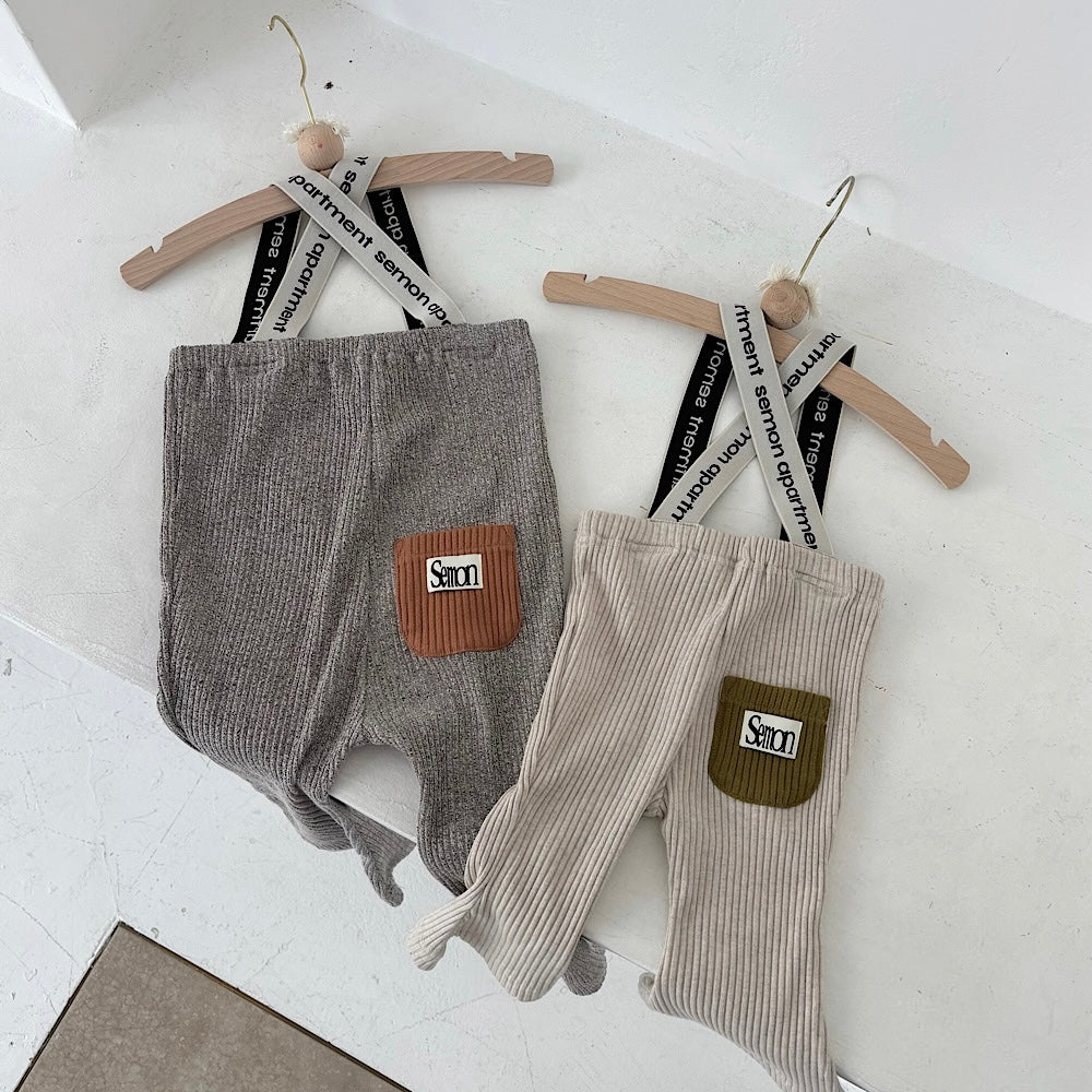 Suspenders Rib Flare Pants