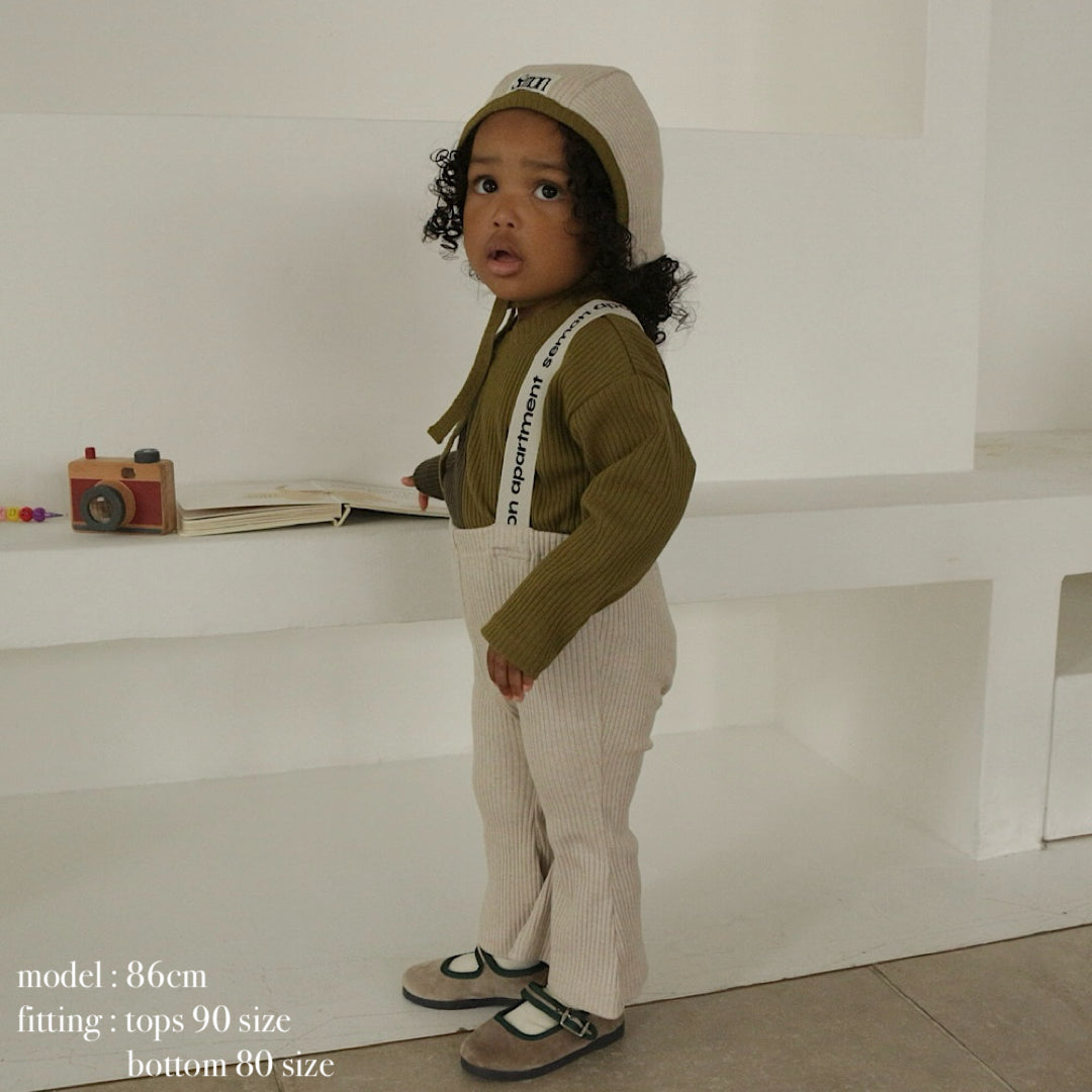 Suspenders Rib Flare Pants