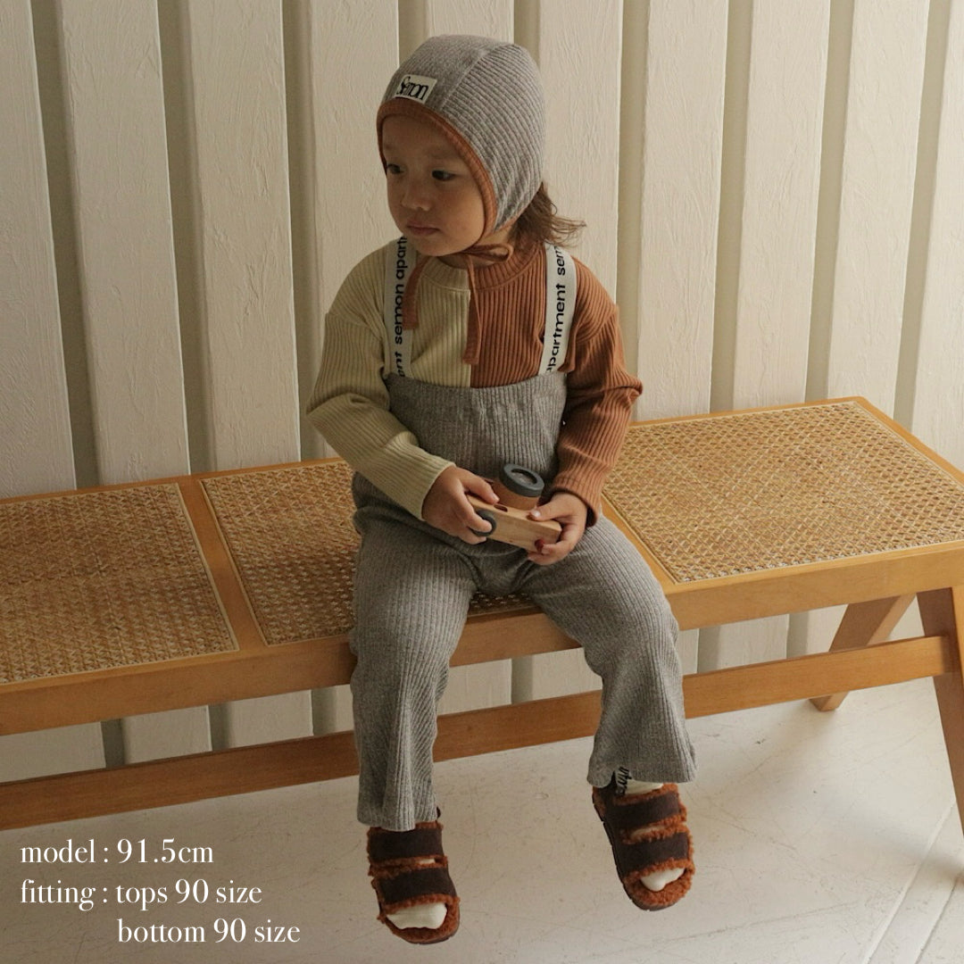 Suspenders Rib Flare Pants