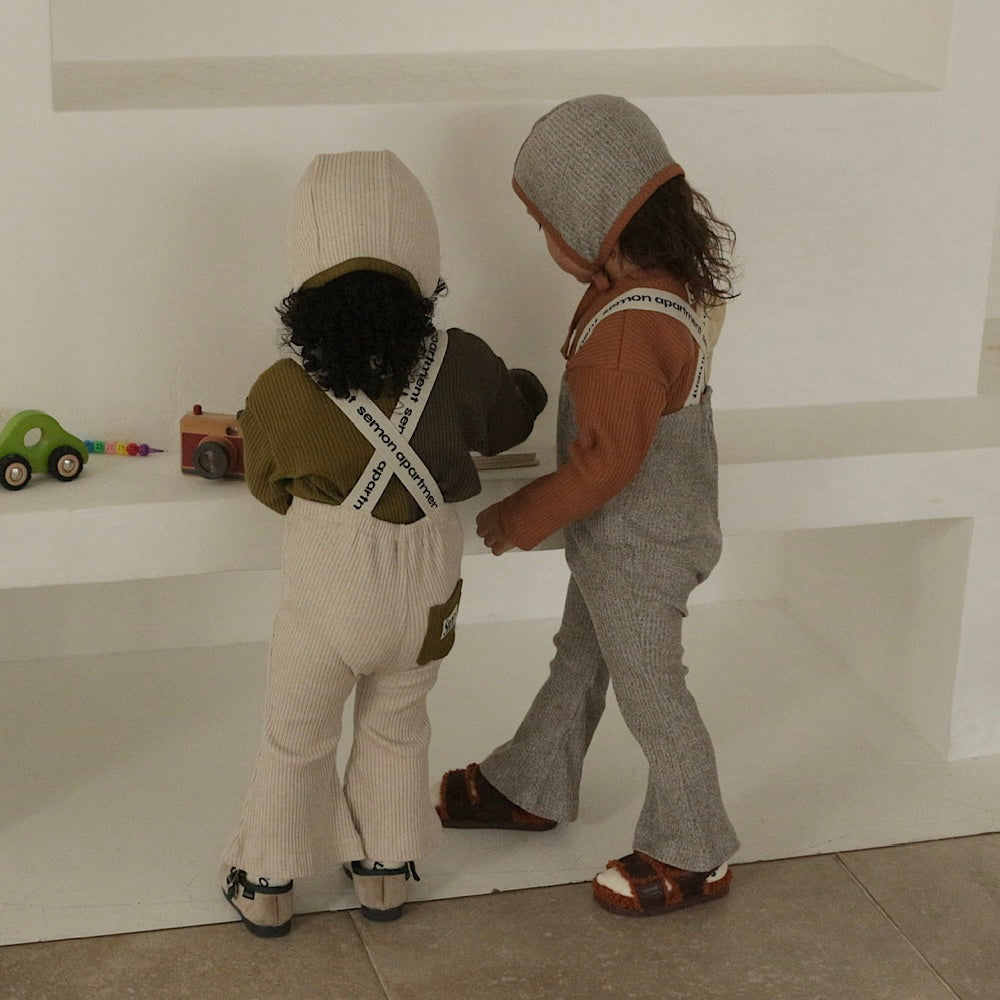 Suspenders Rib Flare Pants