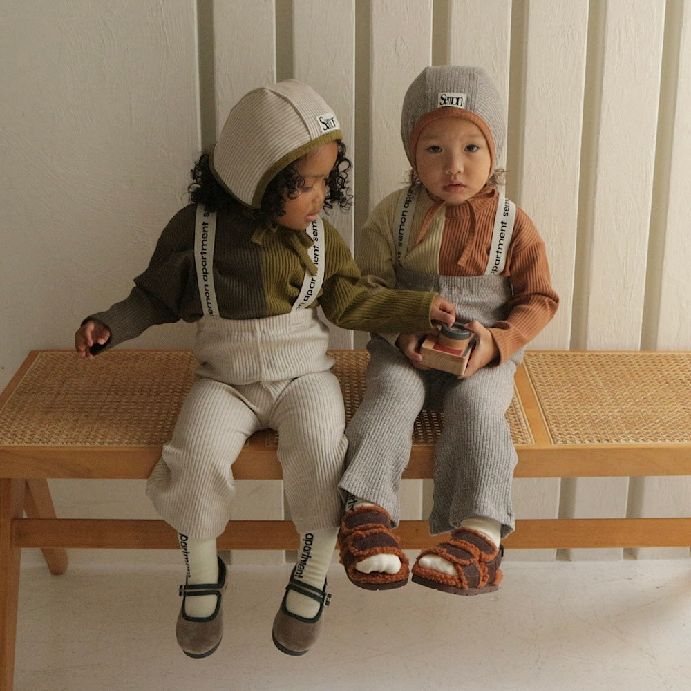 Suspenders Rib Flare Pants