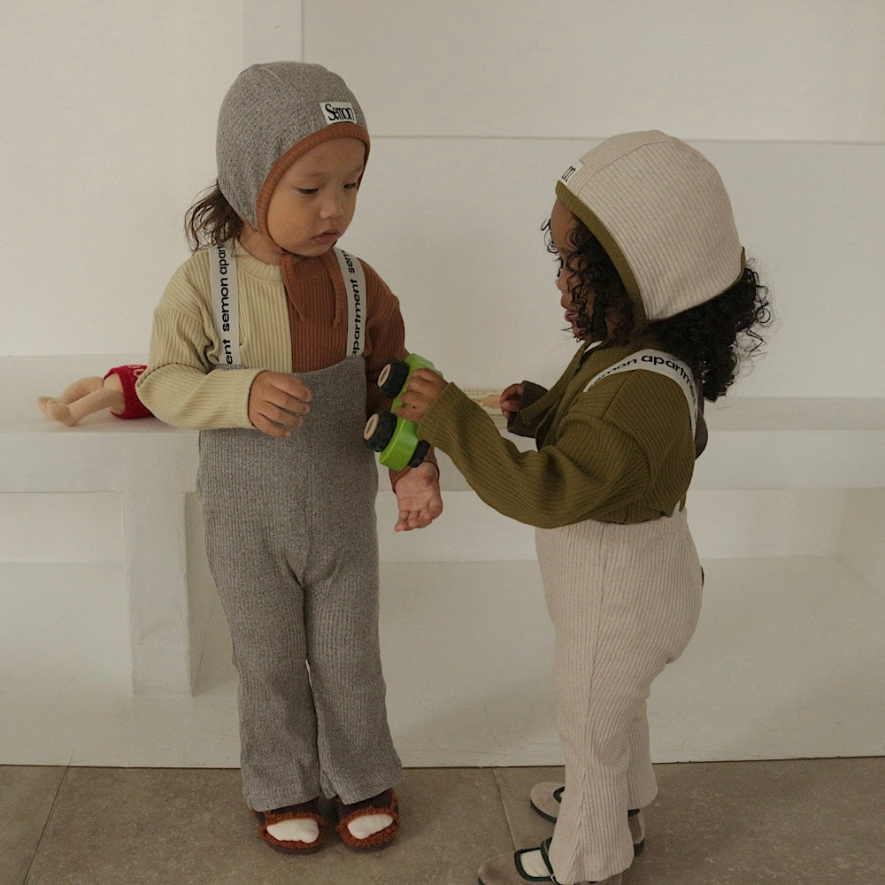 Suspenders Rib Flare Pants