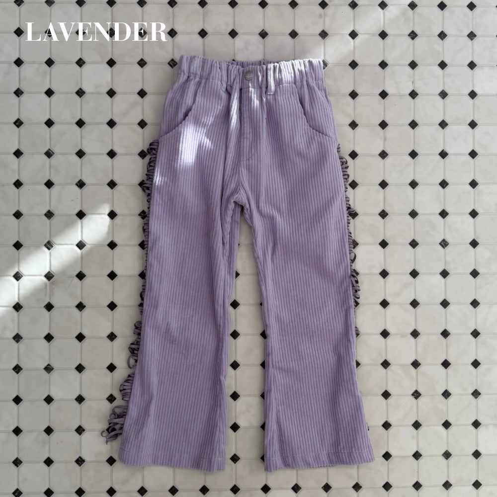 CORDUROY FRINGE FLARE PANTS