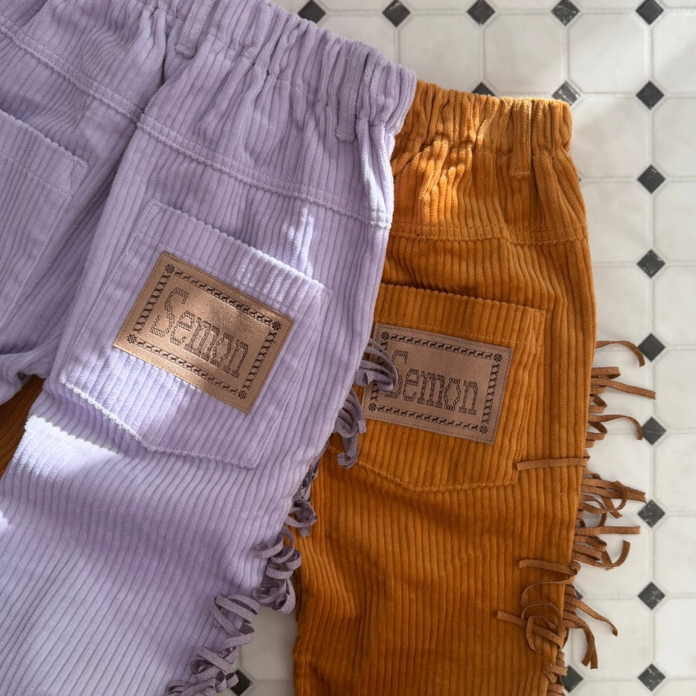 CORDUROY FRINGE FLARE PANTS