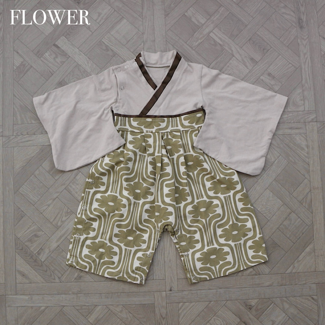 【ご注文から2週間以内でお届け】PATTERN HAKAMA ROMPERS