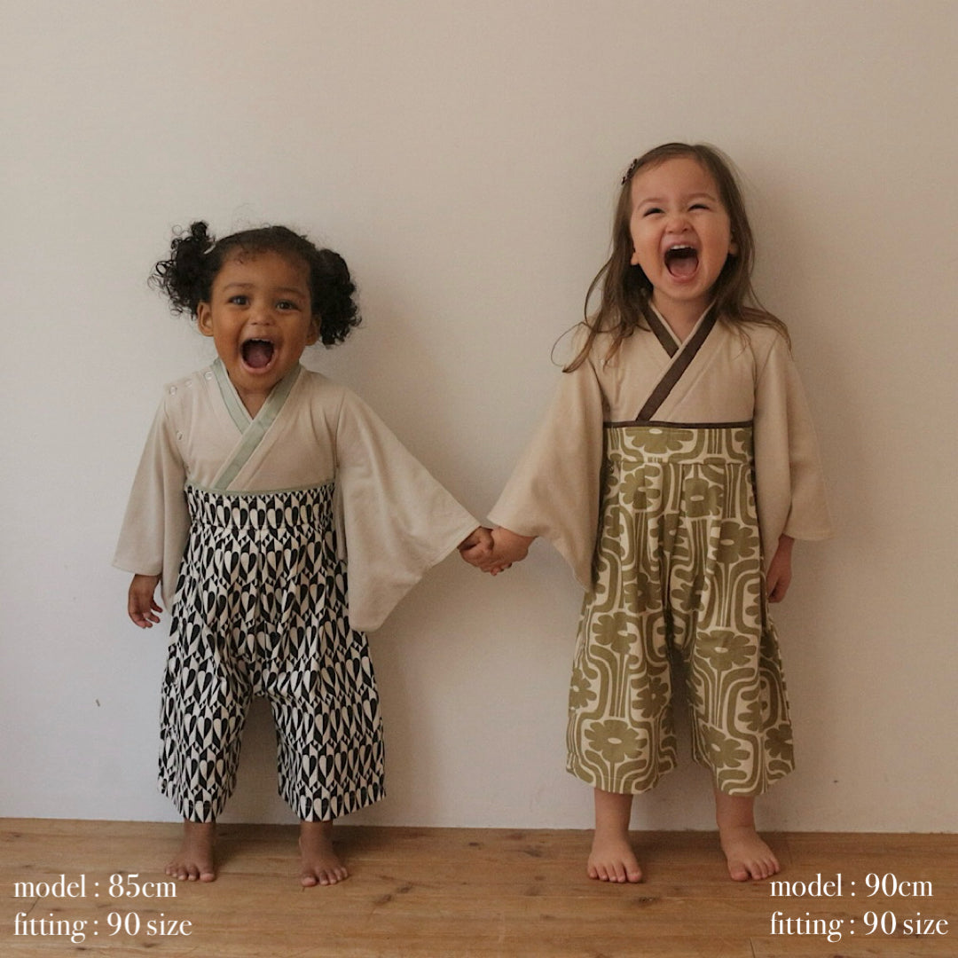 【ご注文から2週間以内でお届け】PATTERN HAKAMA ROMPERS