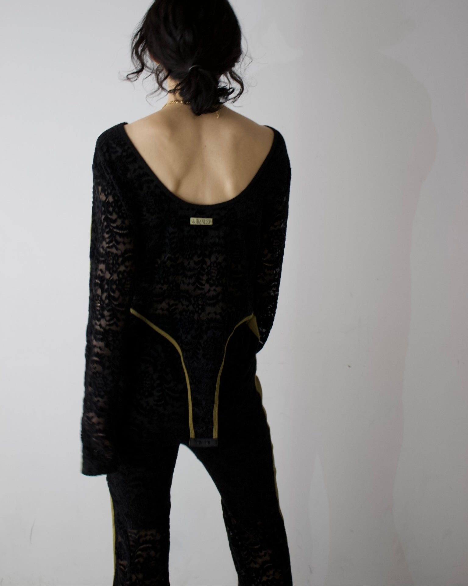 Velour Lace Bodysuit Top