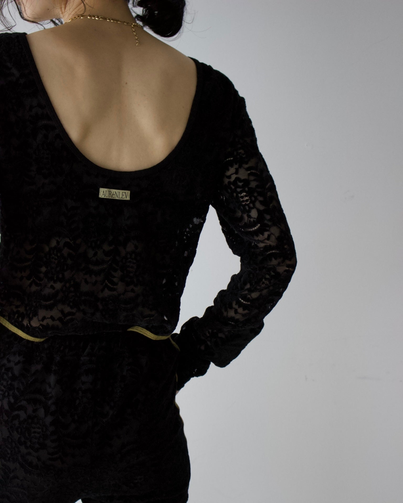 Velour Lace Bodysuit Top