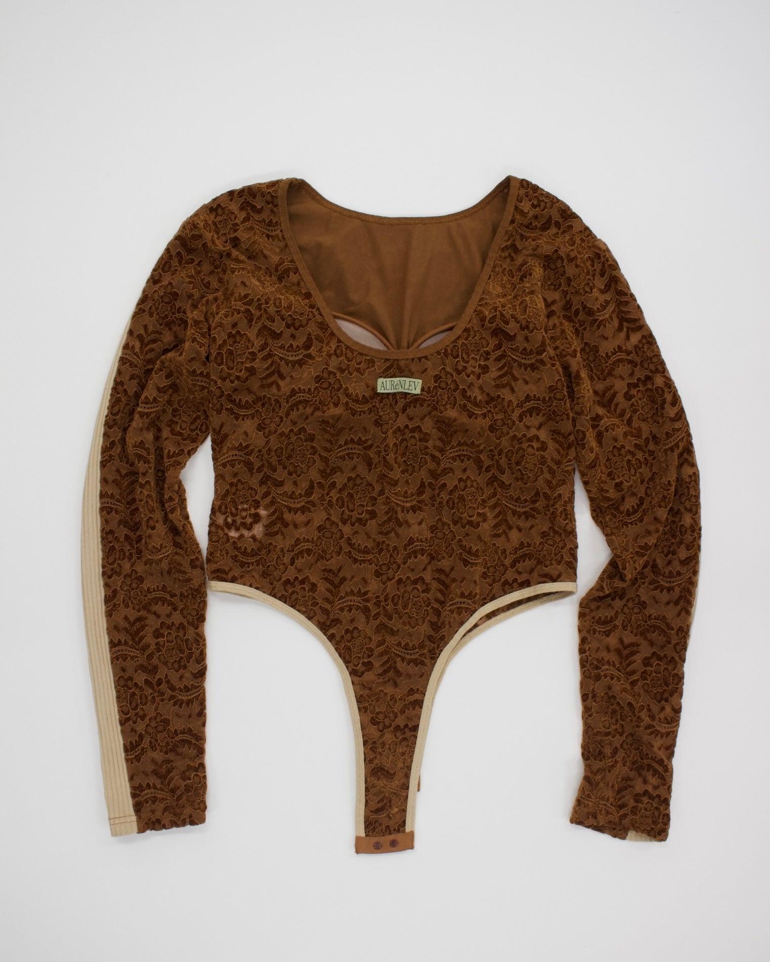 Velour Lace Bodysuit Top