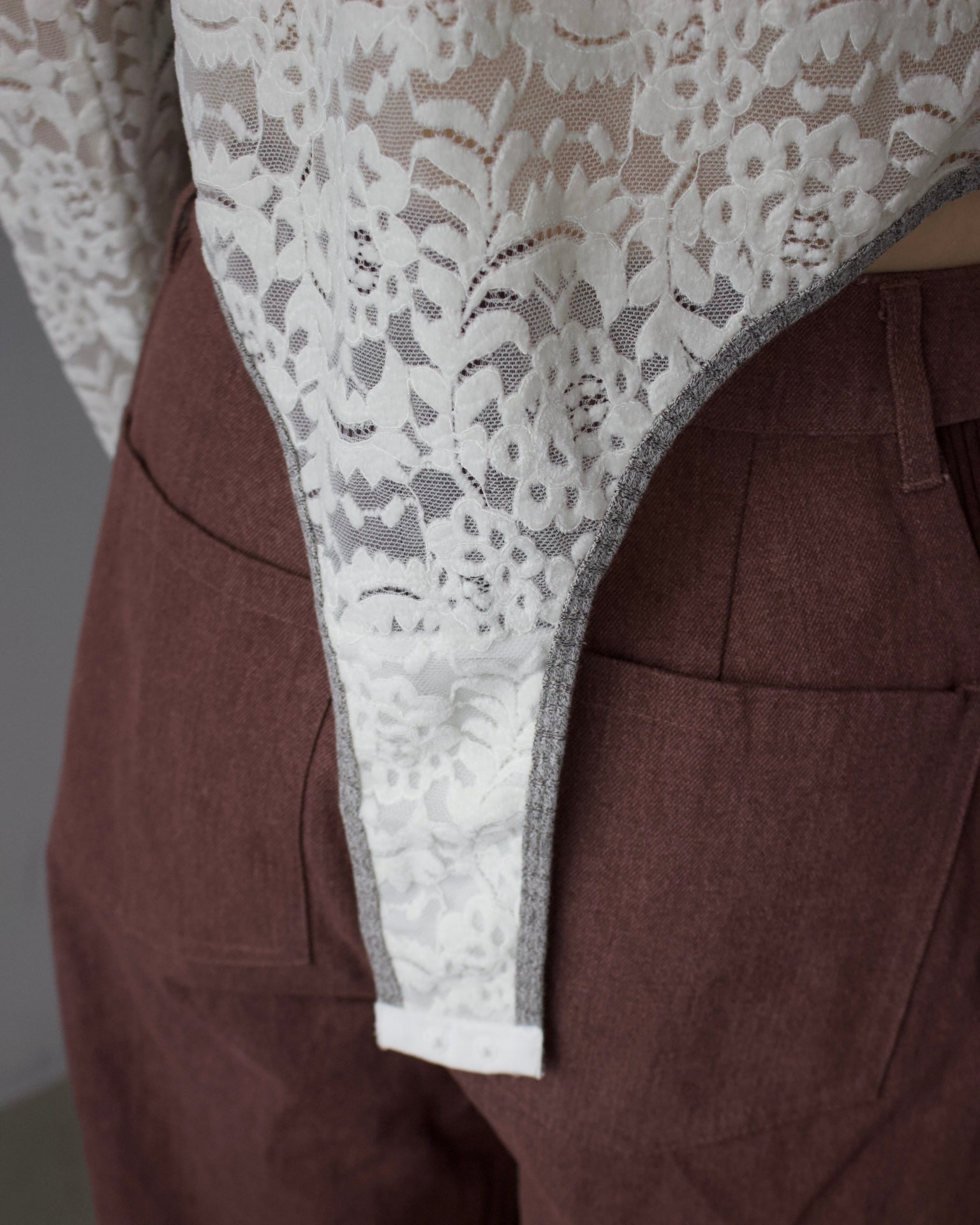 Velour Lace Bodysuit Top