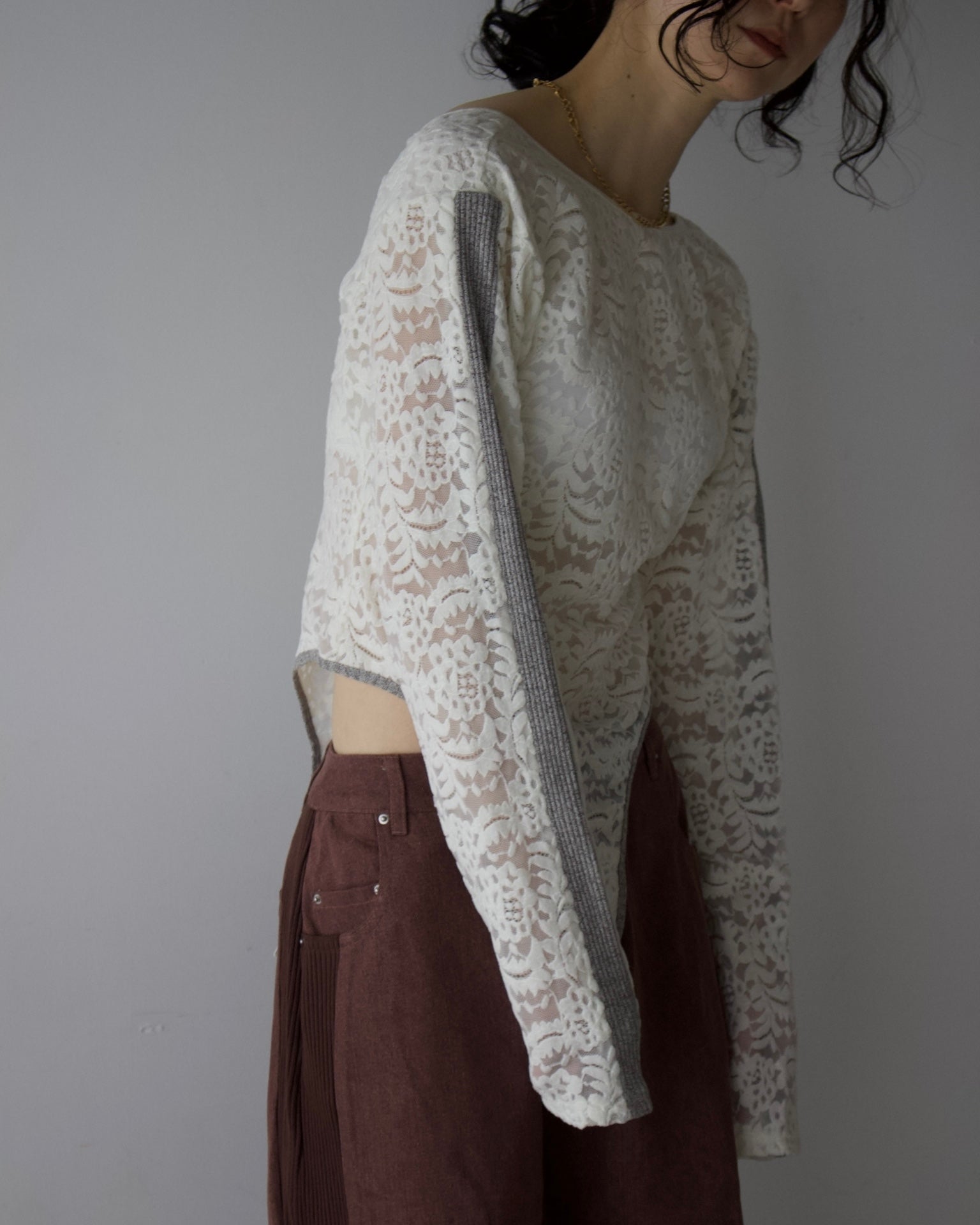 Velour Lace Bodysuit Top