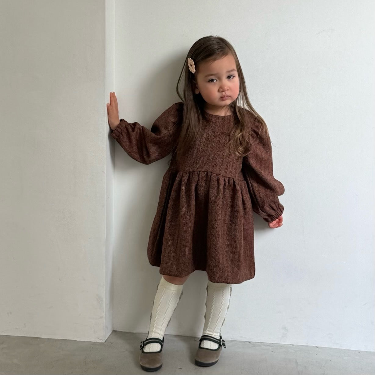 HERRINGDONE TWEED DRESS