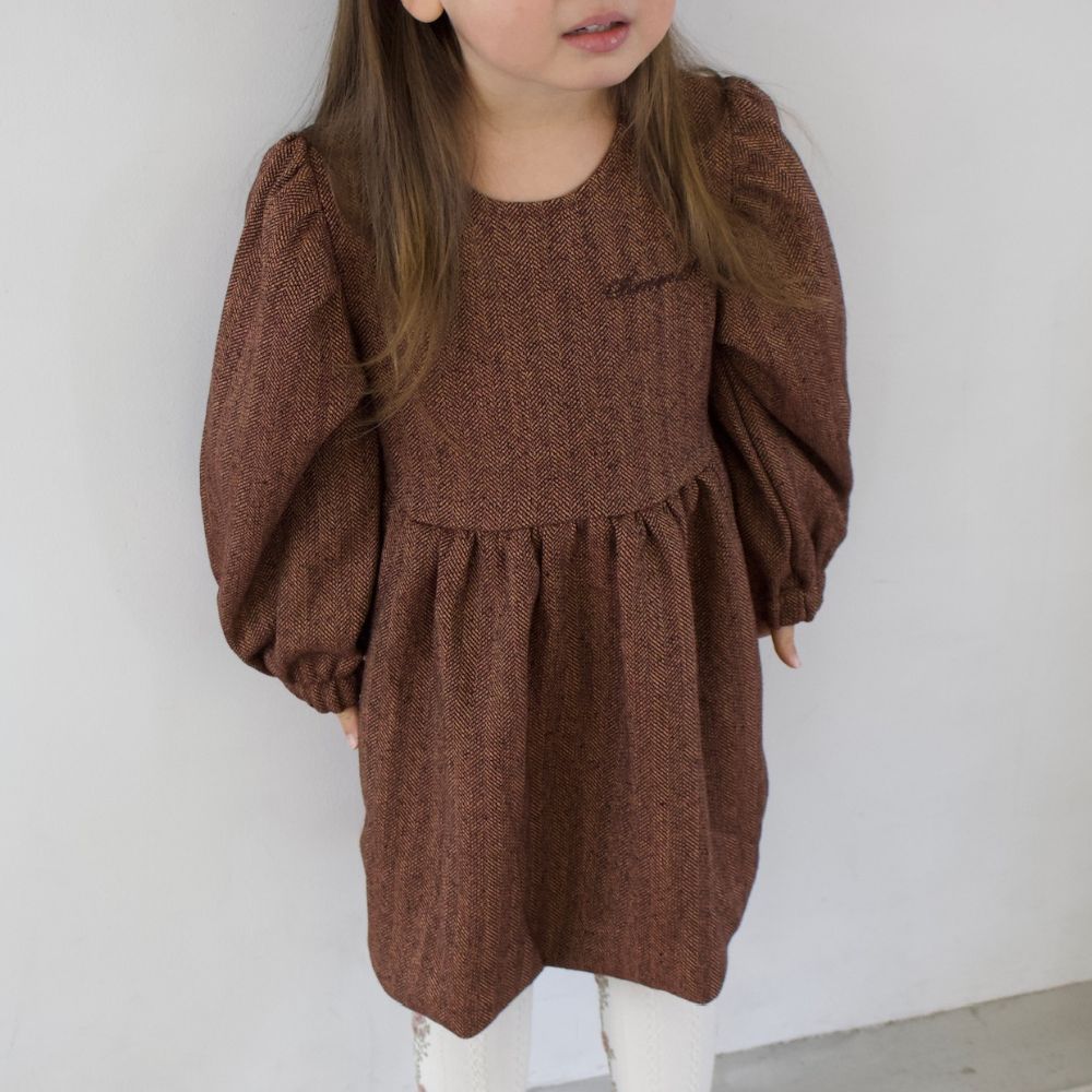 HERRINGDONE TWEED DRESS