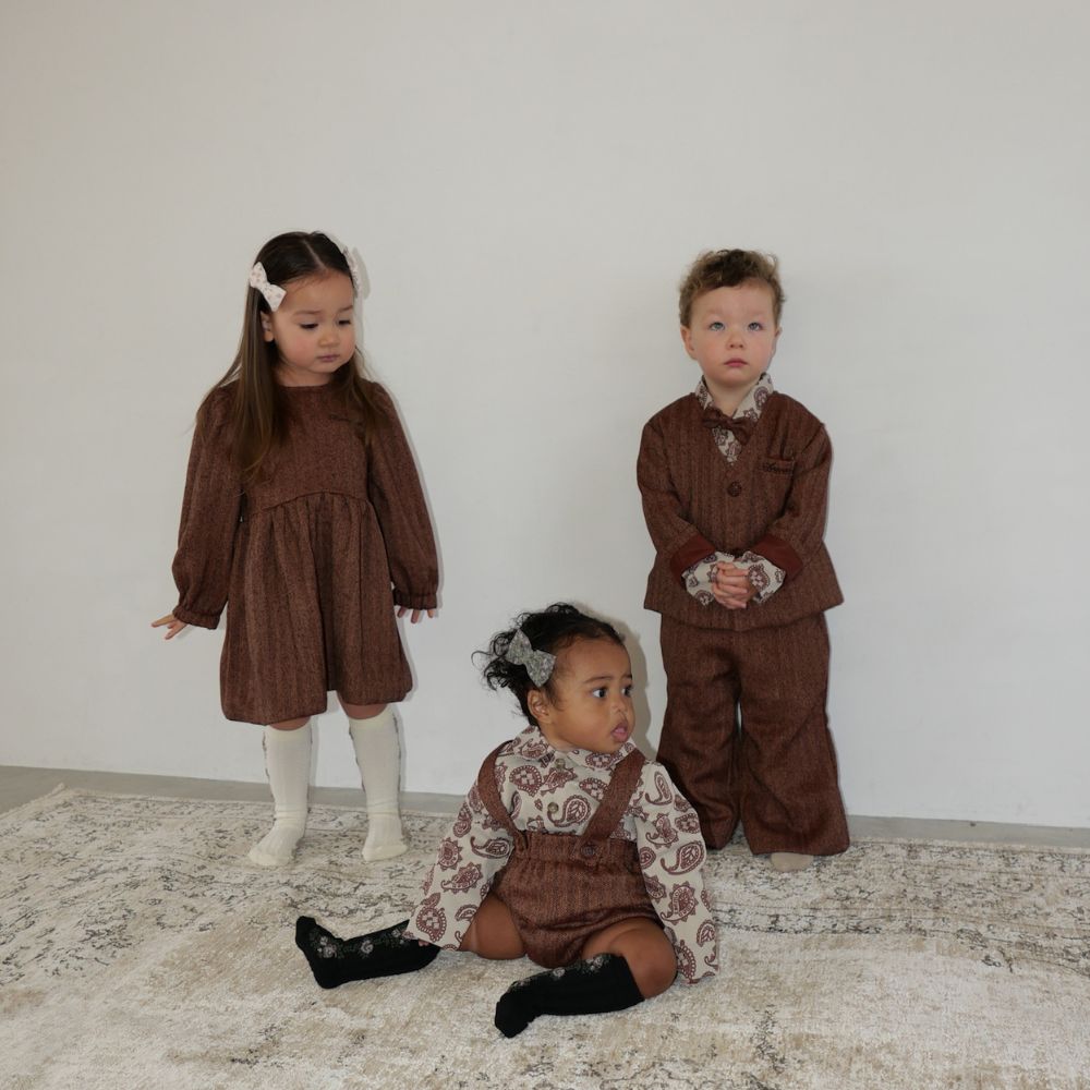 HERRINGDONE TWEED DRESS