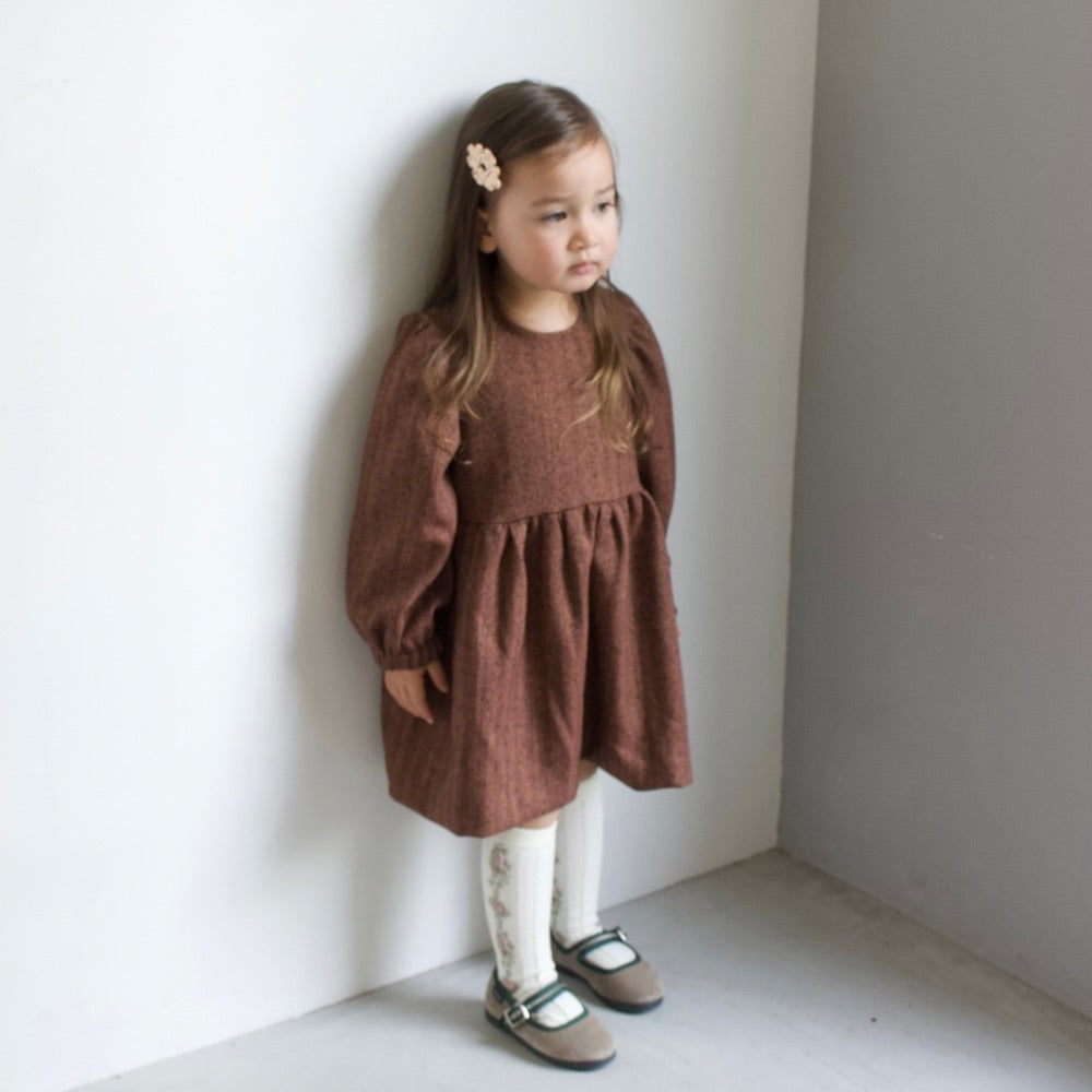 HERRINGDONE TWEED DRESS