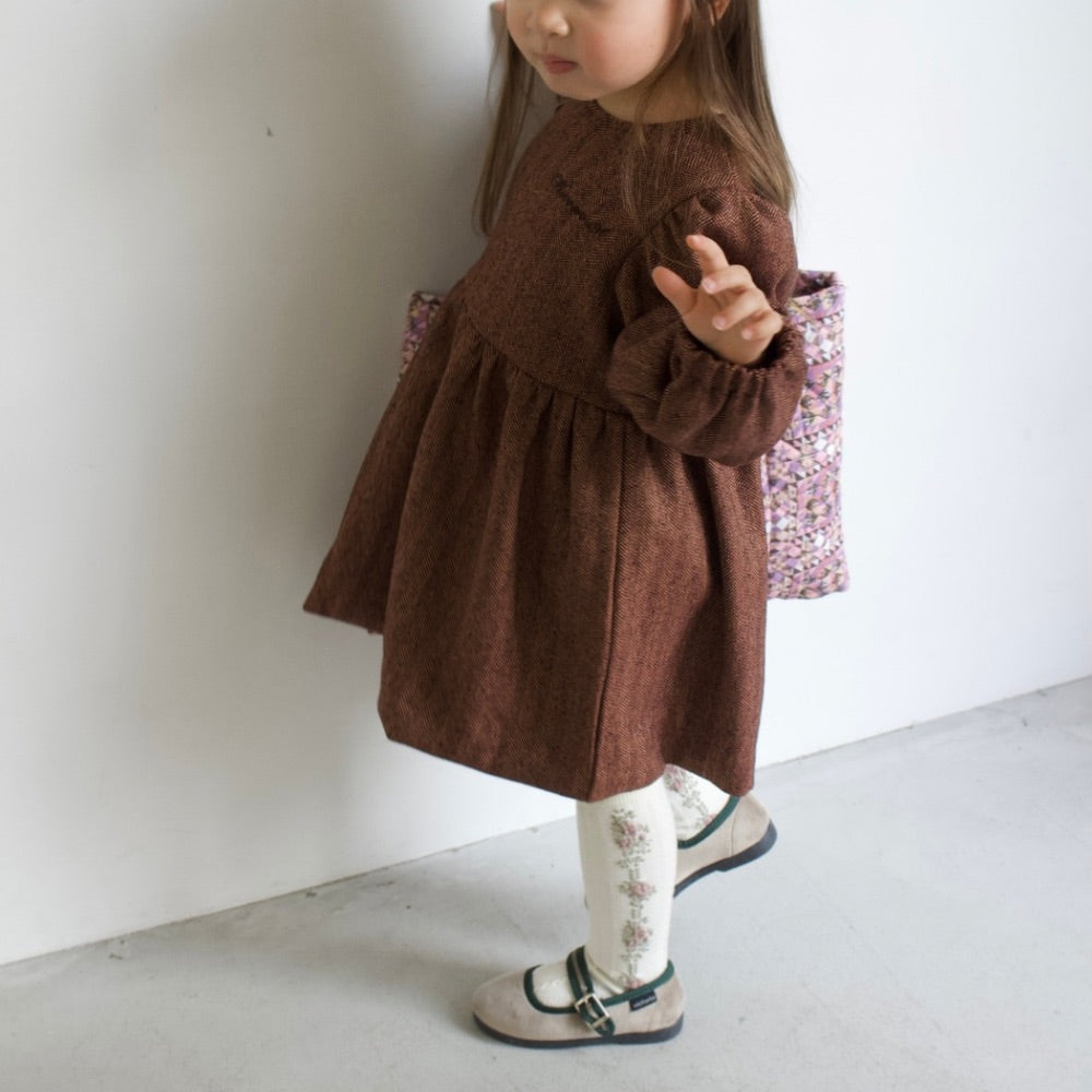 HERRINGDONE TWEED DRESS