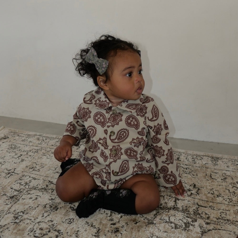 PAISLEY SHIRT ROMPERS