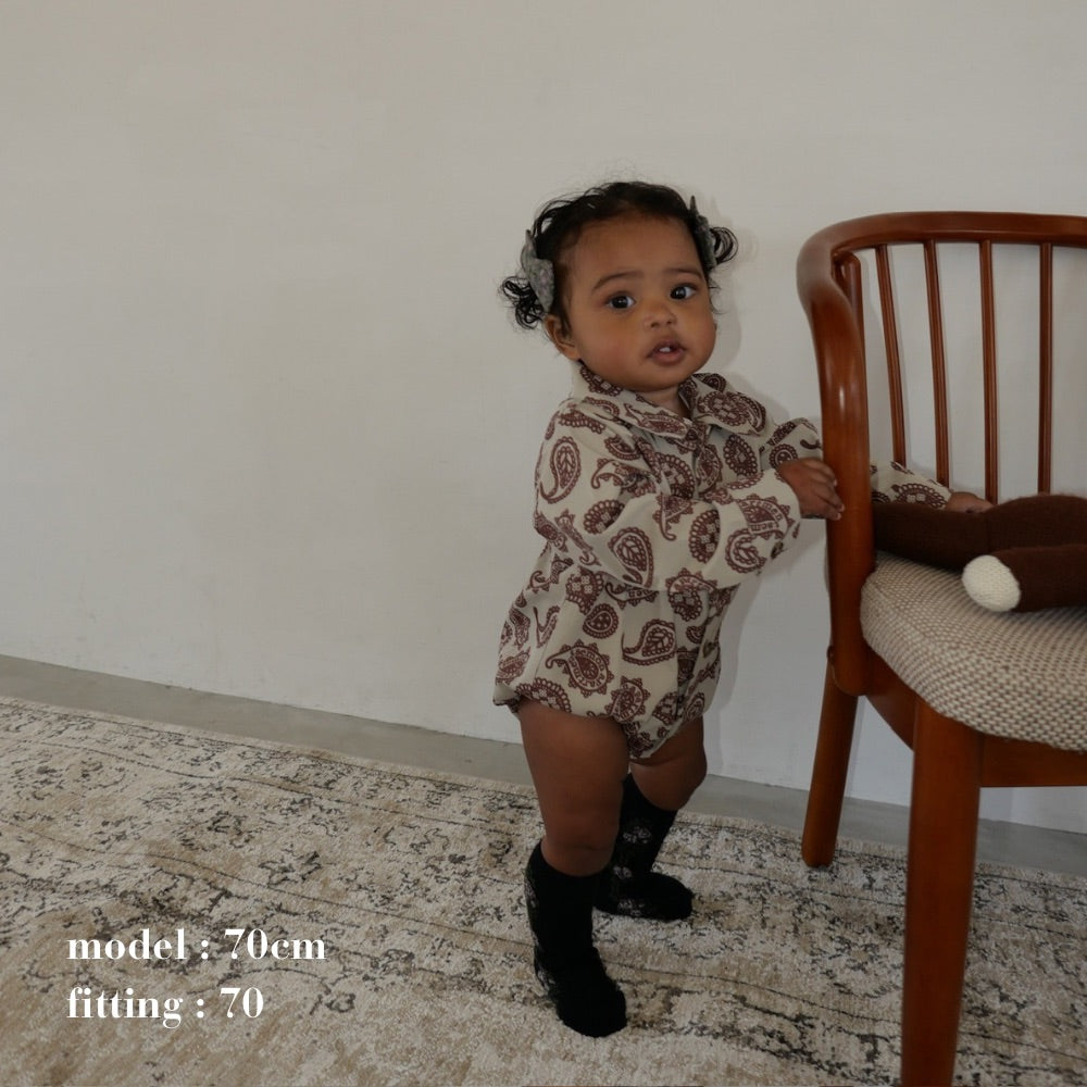 PAISLEY SHIRT ROMPERS