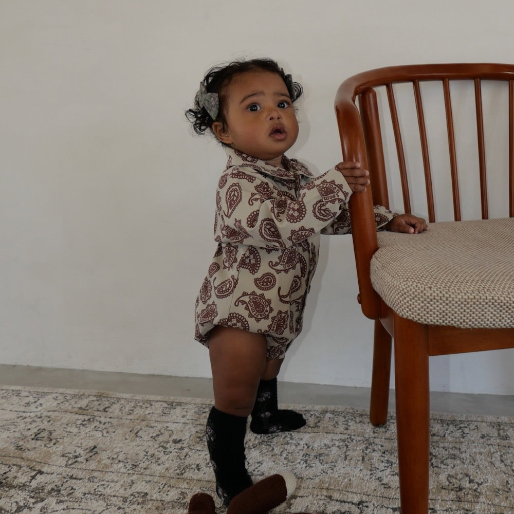 PAISLEY SHIRT ROMPERS