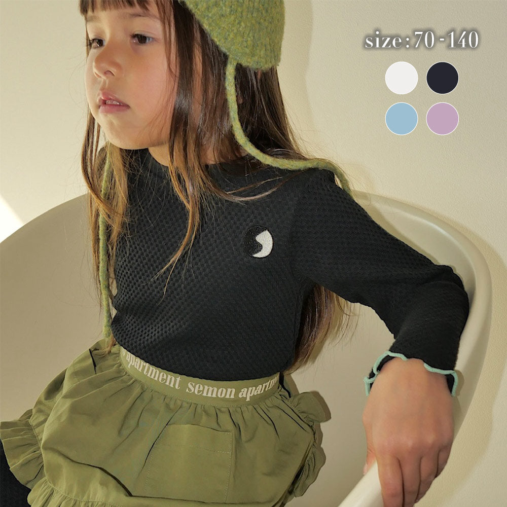 WAFFLE EMBROIDERED TOPS