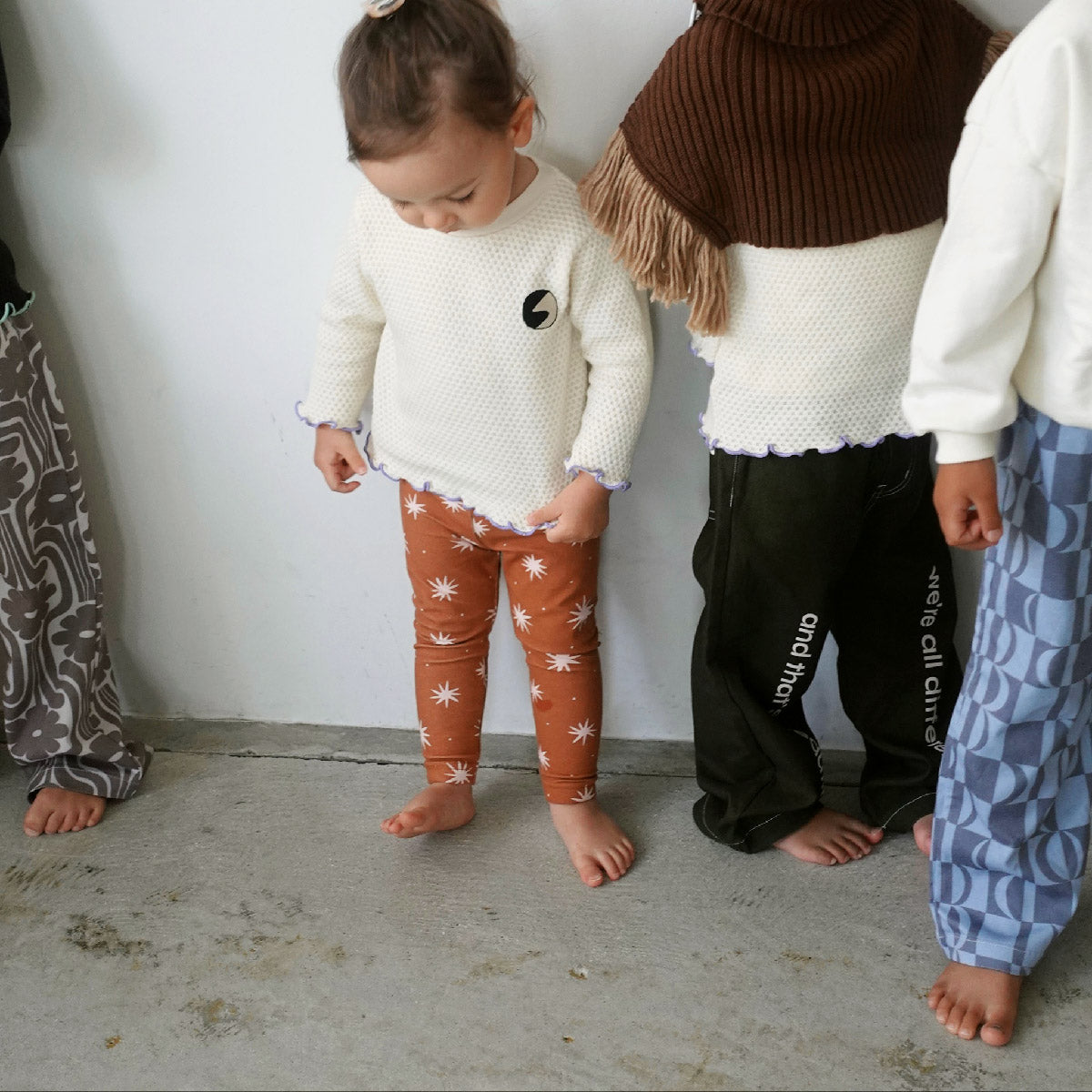 WAFFLE EMBROIDERED TOPS