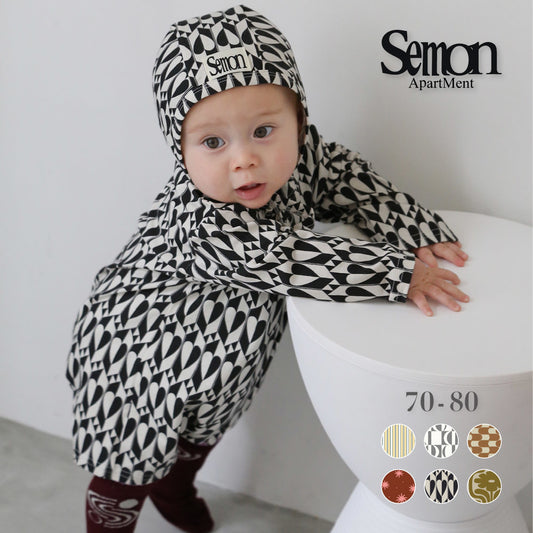 PATTERN LONG SLEEVE ROMPERS