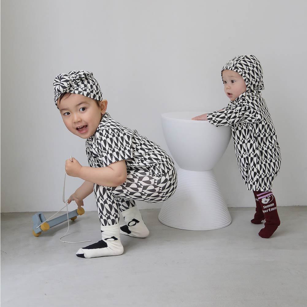 Pattern Long Sleeve Rompers