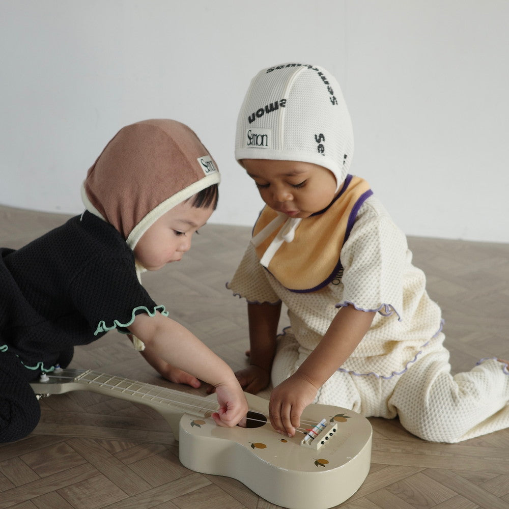 WAFFLE EMBROIDERED HALF SLEEVE TEE