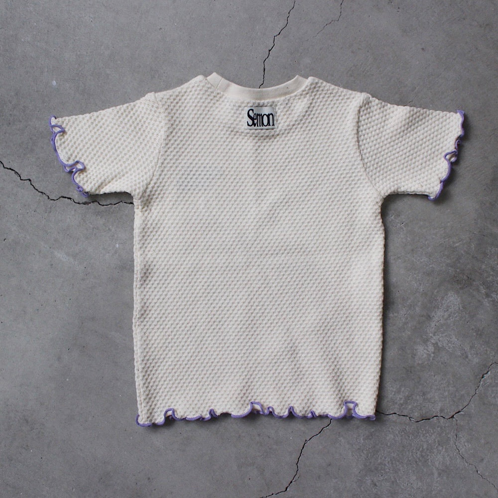WAFFLE EMBROIDERED HALF SLEEVE TEE