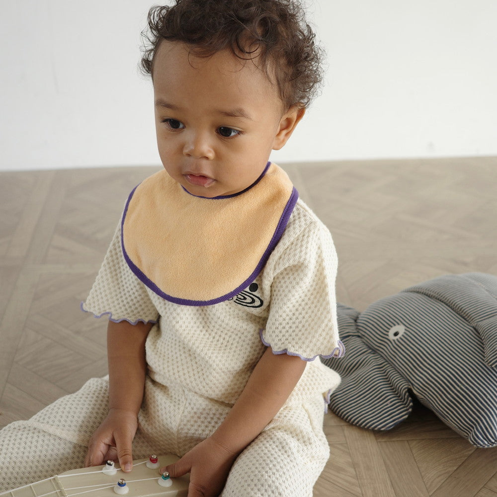 WAFFLE EMBROIDERED HALF SLEEVE TEE