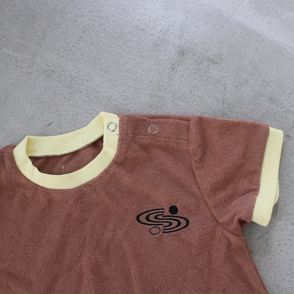 PILE PIPING HALF SLEEVE ROMPERS