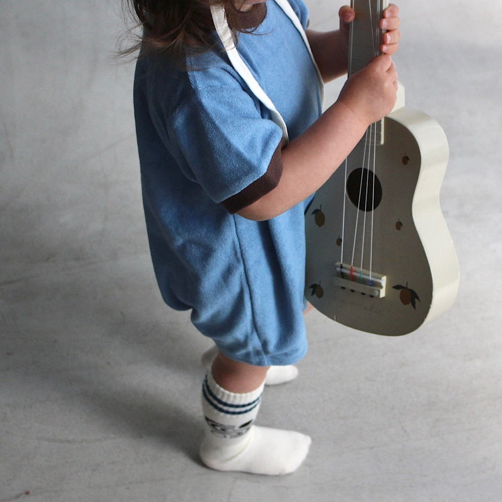 PILE PIPING HALF SLEEVE ROMPERS