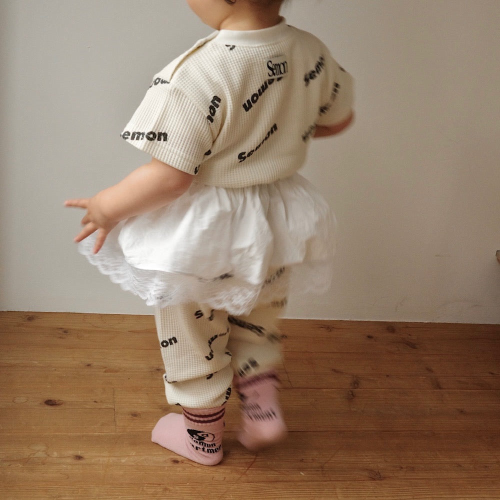 【FAIR対象】 WAFFLE PRINT HALF SLEEVE TEE