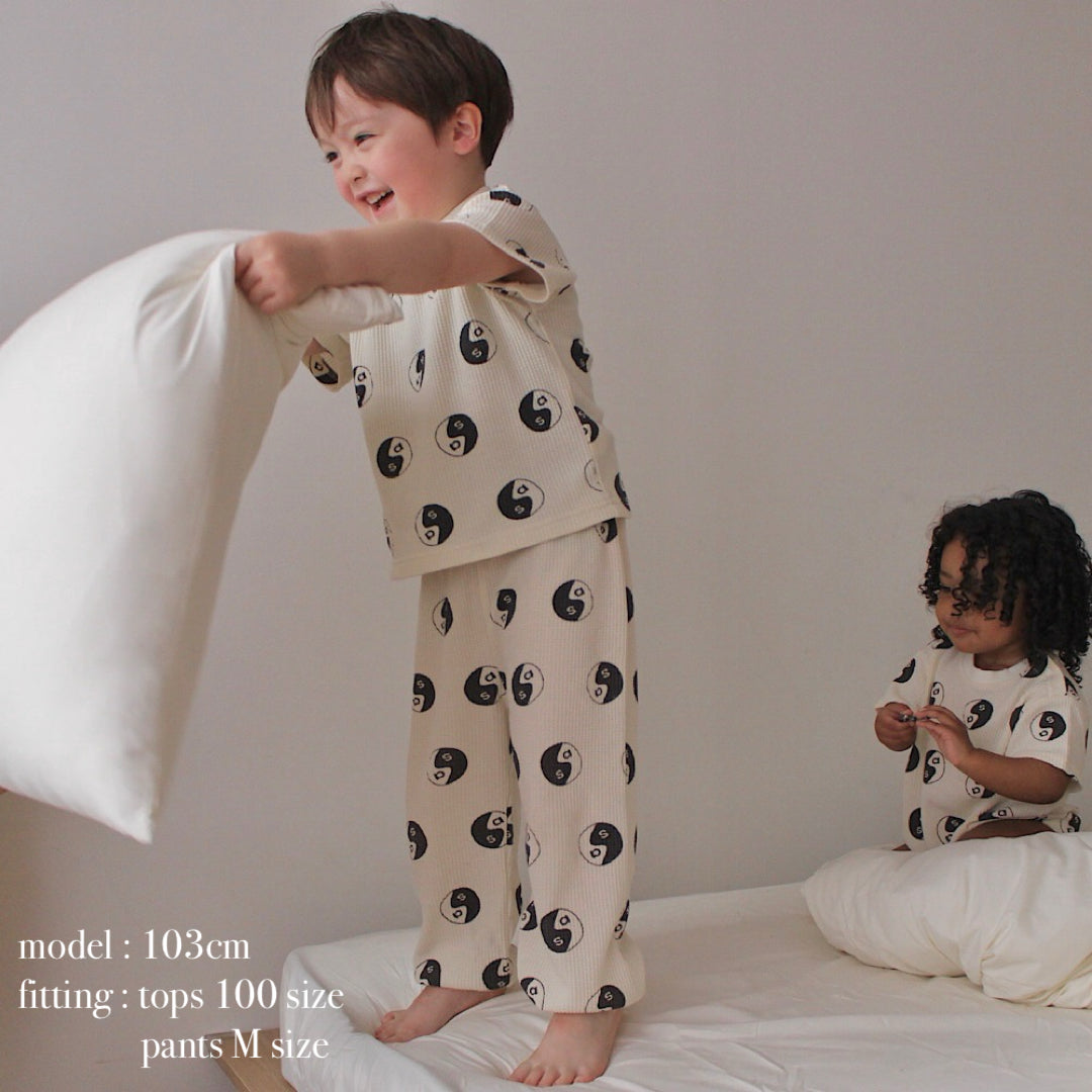 WAFFLE PRINT HALF SLEEVE TEE