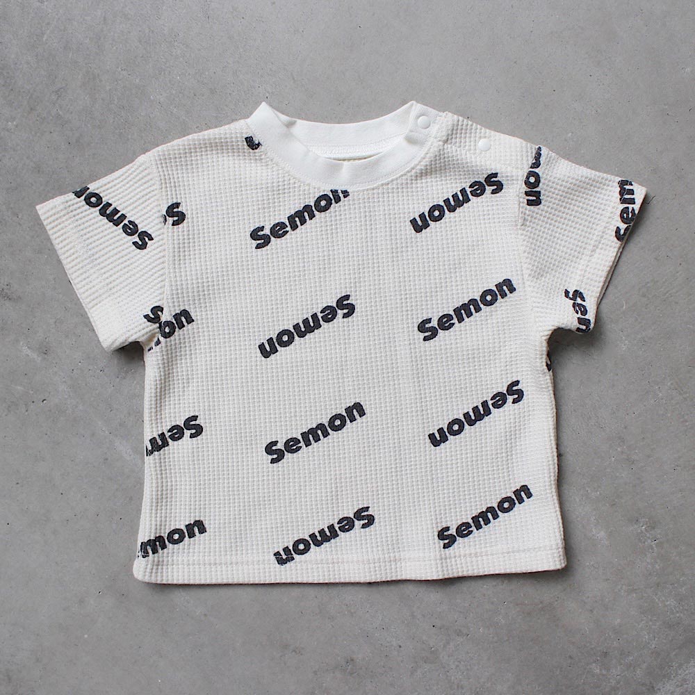 WAFFLE PRINT HALF SLEEVE TEE