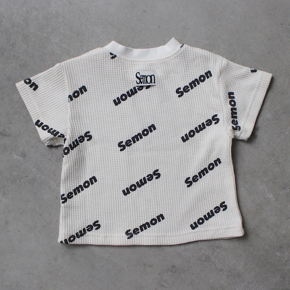 WAFFLE PRINT HALF SLEEVE TEE