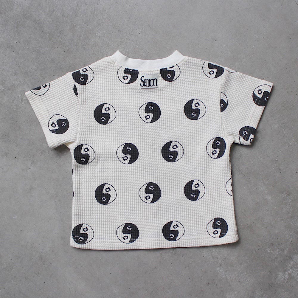 WAFFLE PRINT HALF SLEEVE TEE