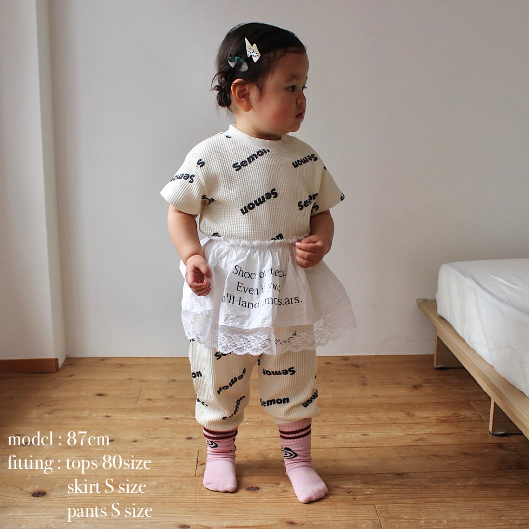 WAFFLE PRINT HALF SLEEVE TEE