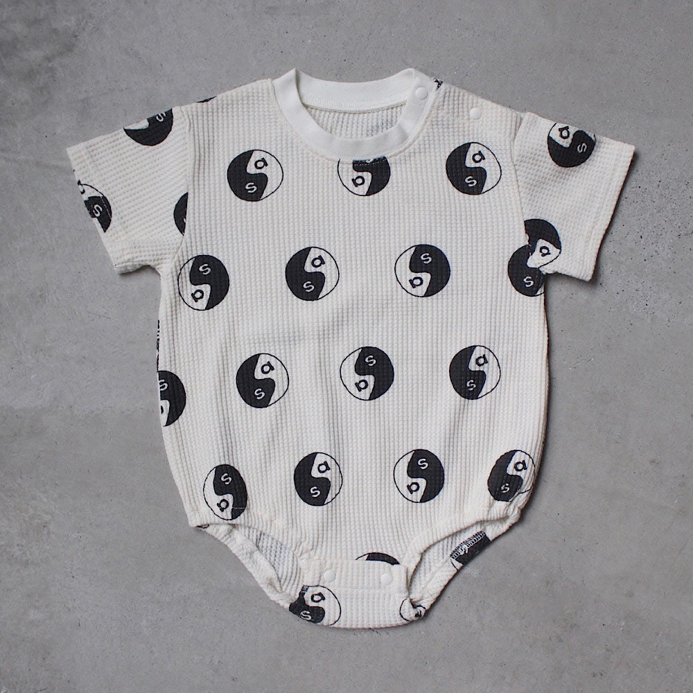 WAFFLE PRINT HALF SLEEVE ROMPERS