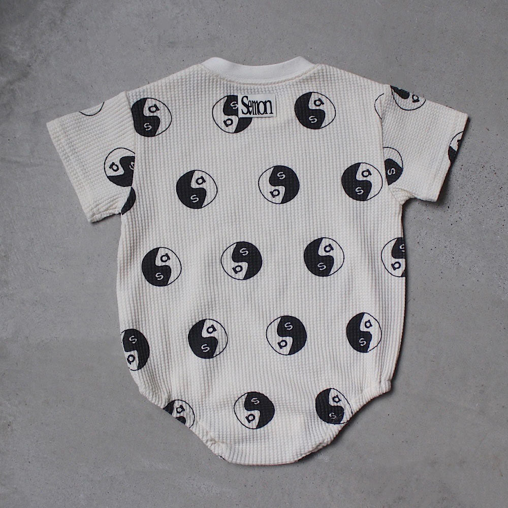 WAFFLE PRINT HALF SLEEVE ROMPERS