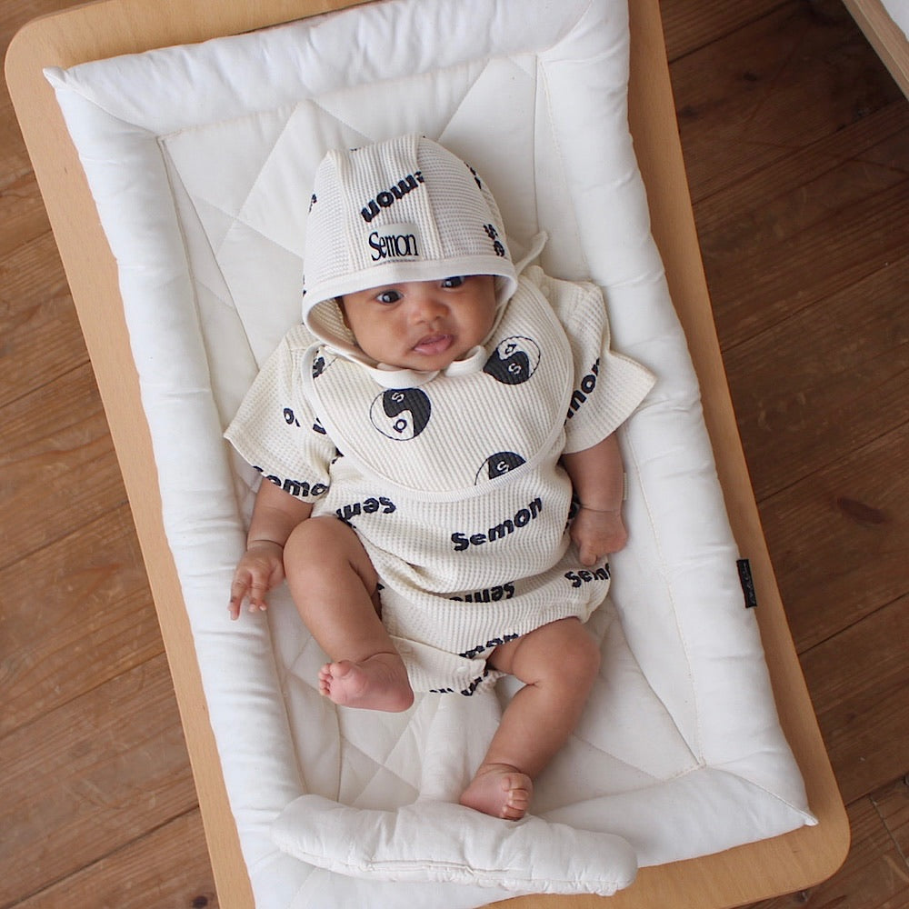 WAFFLE PRINT HALF SLEEVE ROMPERS