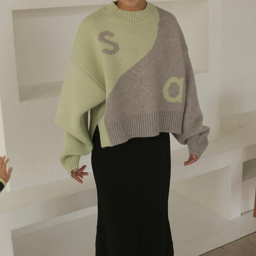 【 unisex series 】SA 2TONE KNIT 【ご注文から2週間以内でお届け】