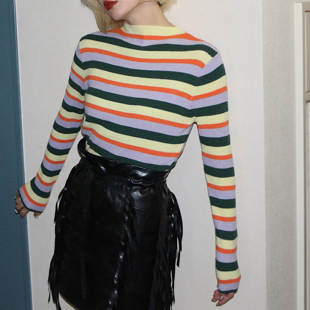 【ladies series】MULTI BORDER KNIT