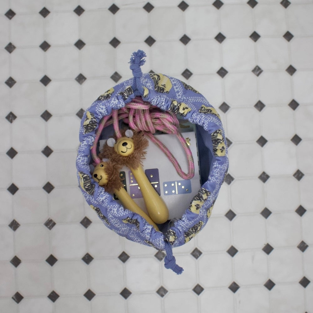 3SET QUILTED DRAWSTRING BAGS